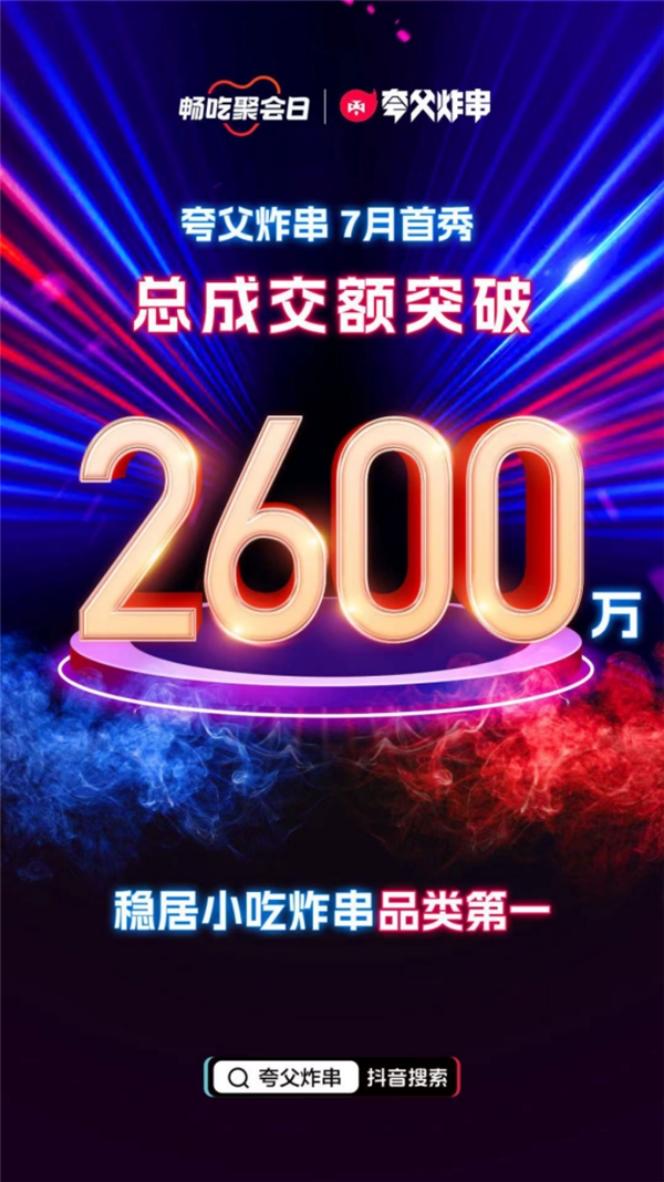 2600萬！夸父炸串抖音全國首播刷新品類成交額記錄|餐飲界